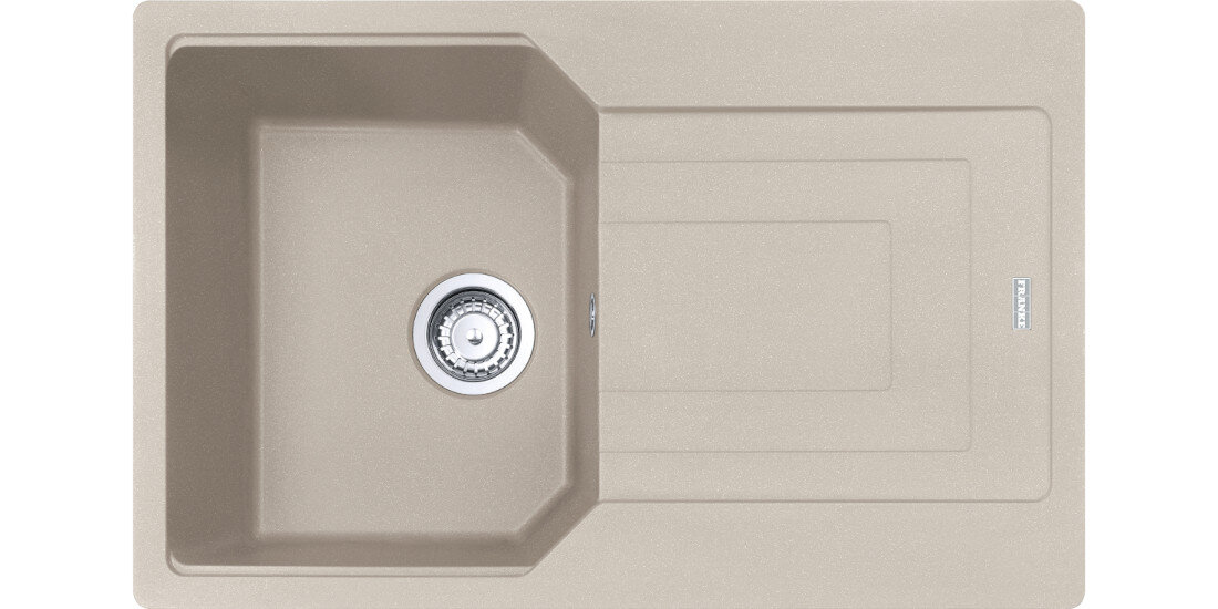 Zlewozmywak jednokomorowy z ociekaczem FRANKE Urban UBG 611-78 114.0687.274 Orzechowy 50x78 widok na zlew z góry odporność na plamy trwałość kwarc fragranite wytrzymałość