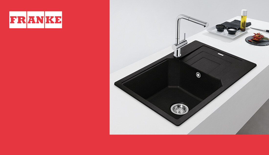 Zlewozmywak FRANKE Urban UBG 611-78 XL 114.0687.278 Onyx wygląd design tło prezentacja wizualizacja