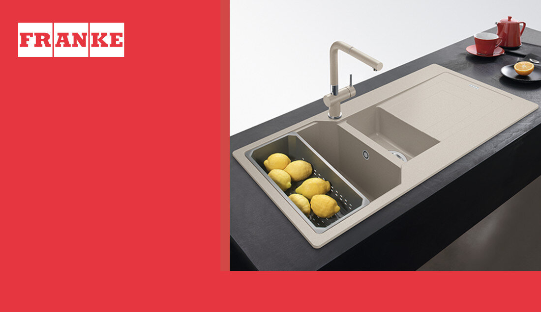 Zlewozmywak FRANKE Urban UBG 651-100 GSC 114.0687.299 Orzechowy wygląd design tło prezentacja wizualizacja