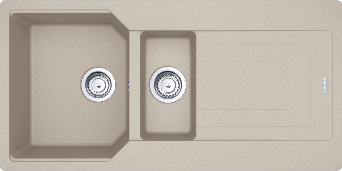 Zlewozmywak FRANKE Urban UBG 651-100 GSC 114.0687.299 Orzechowy widok na zlew z góry odporność na plamy trwałość kwarc fragranite wytrzymałość