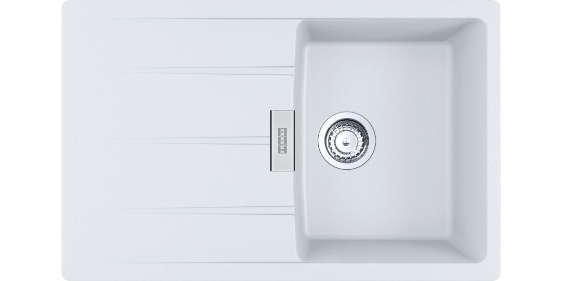Zlewozmywak FRANKE Centro CNG 611-78 GSC 114.0687.317 Biały polarny widok na zlew z góry odporność na plamy trwałość kwarc fragranite wytrzymałość