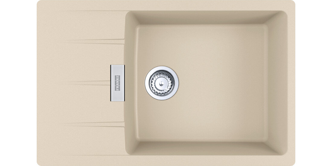 Zlewozmywak FRANKE Centro CNG 611-78 XL 114.0687.324 Beżowy widok na zlew z góry odporność na plamy trwałość kwarc fragranite wytrzymałość