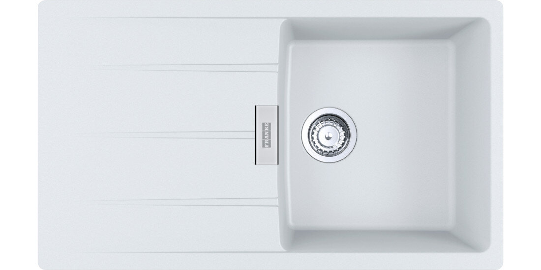 Zlewozmywak FRANKE Centro CNG 611-86 GSC 114.0687.327 Biały Polarny widok na zlew z góry odporność na plamy trwałość kwarc fragranite wytrzymałość