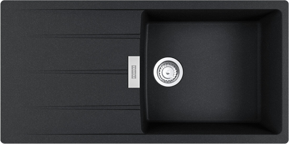 Zlewozmywak FRANKE Centro CNG 611-100 XL GSC 114.0687.335 Onyx widok na zlew z góry odporność na plamy trwałość kwarc fragranite wytrzymałość