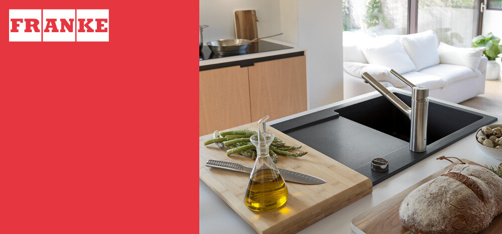 Zlewozmywak FRANKE Maris MRG 611-78 114.0693.533 Czarny matowy wygląd design tło prezentacja wizualizacja