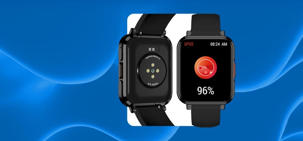 Smartwatch MYPHONE Watch LS ekran bateria czujniki zdrowie sport pasek ładowanie pojemność rozdzielczość łączność sterowanie krew puls rozmowy smartfon aplikacja