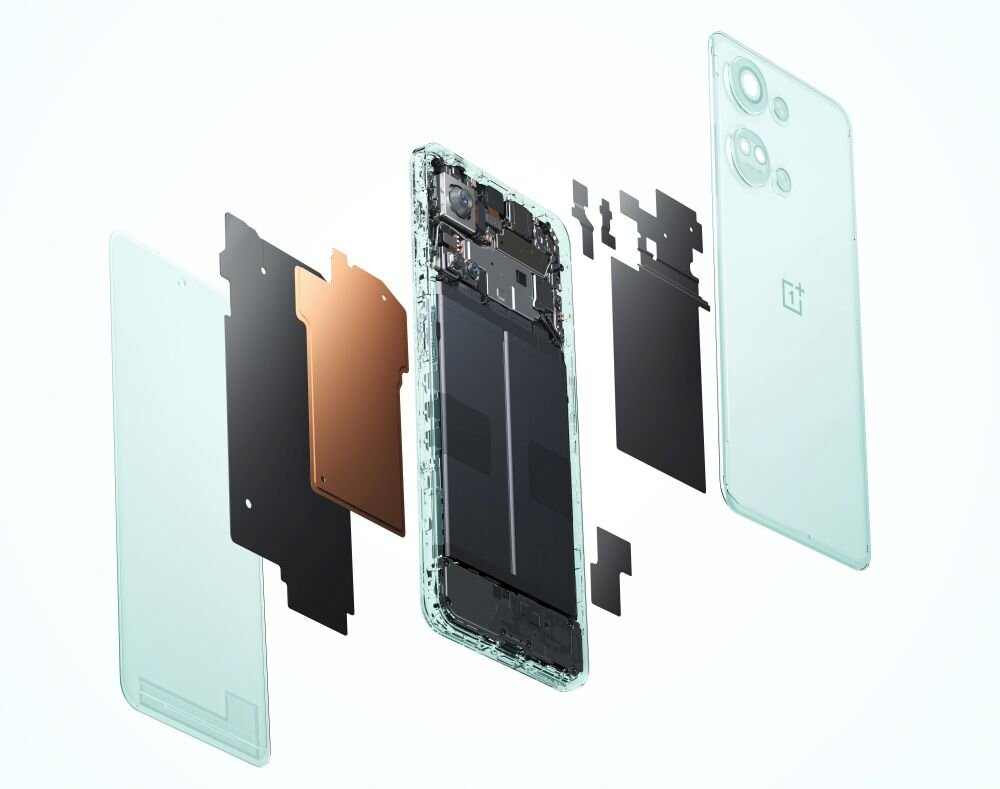 Smartfon ONEPLUS Nord 3 ekran bateria aparat procesor ram pamięć pojemność rozdzielczość zdjęcia filmy opis dane cechy blokady system łączność wifi bluetooth obudowa szkło odporność porty muzyka transfer sieć przekątna matryca waga czujniki oled amoled ips