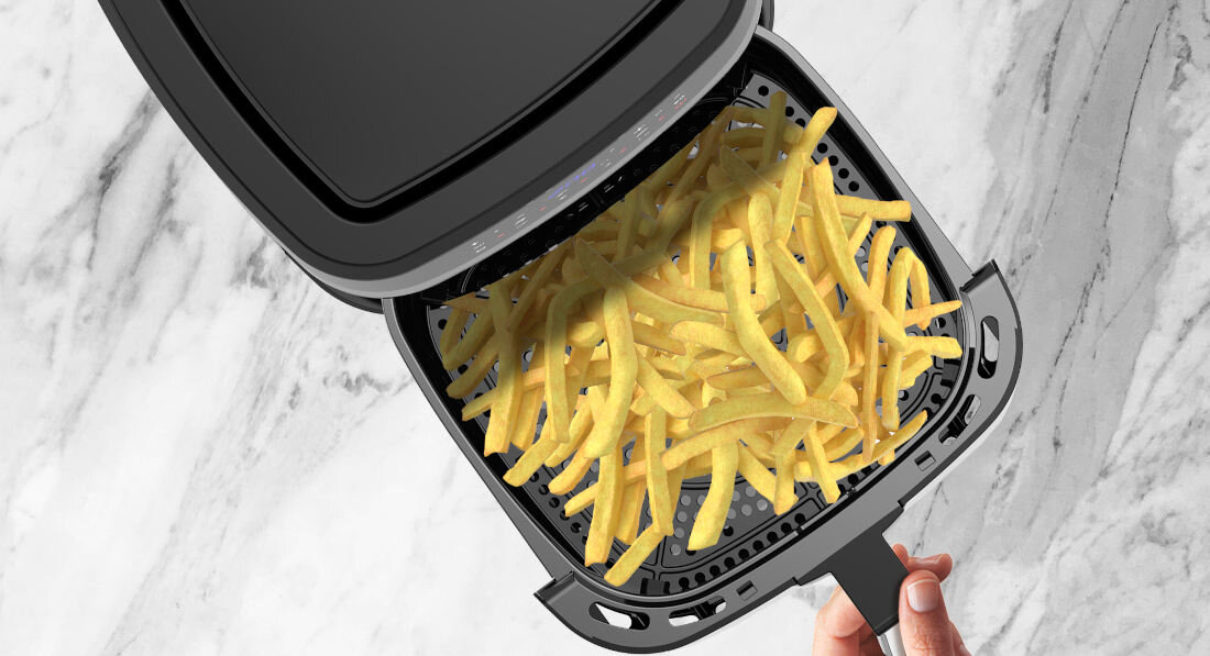 Frytkownica beztluszczowa TURBOTRONIC TT-AF7W Air Fryer bezpieczne blokada bezpieczenstwa