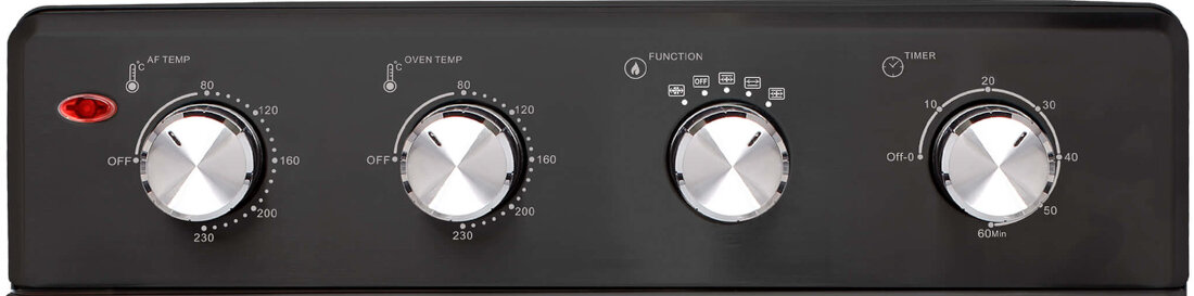 Piekarnik TURBOTRONIC TT-AF32MRD ustawienie temperatury w zakresie 80°C – 230°C regulacja