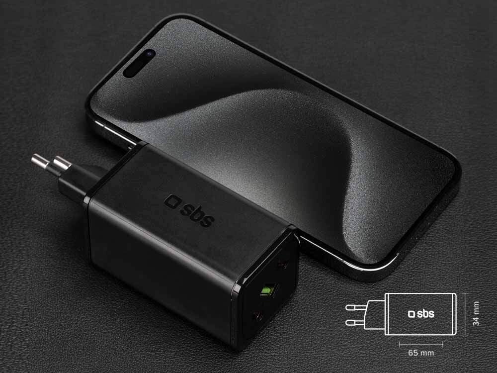 Ładowarka sieciowa SBS NanoTube Charger 65W Intuicyjny design ładowarki pasuje do dowolnej orientacji gniazdka dla łatwiejszego użytkowania.