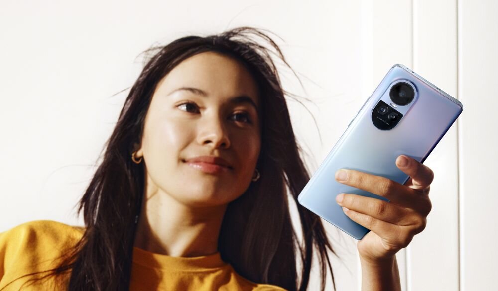 Smartfon OPPO Reno 10 ekran bateria aparat procesor ram pamięć pojemność rozdzielczość zdjęcia filmy opis dane cechy blokady system łączność wifi bluetooth obudowa szkło odporność porty muzyka transfer sieć przekątna matryca waga czujniki oled amoled ips