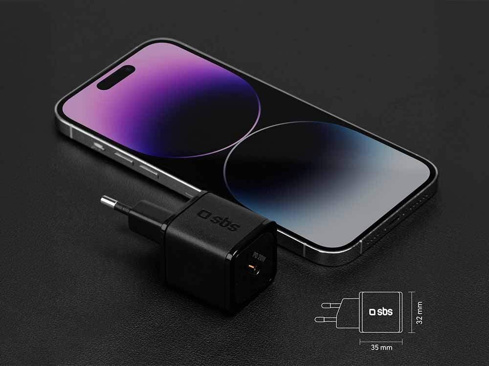 Ładowarka sieciowa SBS NanoTube Charger  Mała ładowarka 35x30mm wykonana w  technologii GaN dla mocy i przenośności