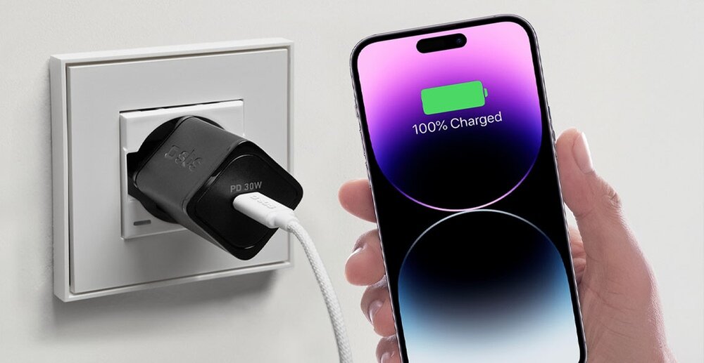 Ładowarka sieciowa SBS Nano GaN smartfony, tablety, smartwatche, słuchawki TWS i głośniki Apple, Samsung, Huawei, Xiaomi i Oppo