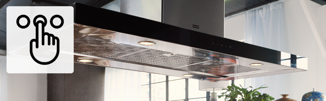 Okap FRANKE Crystal FCR 925 I BK XS 325.0518.709 Stal szlachetna dotykowy panel Touch Control sterowanie funkcje