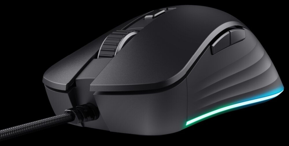 Mysz TRUST GXT924 YBAR+ RGB lekkość przewodowa bezprzewodowa podświetlenie działanie konstrukcja przyciski konfiguralne sensor optyczny połączenie rozgrywka komfort