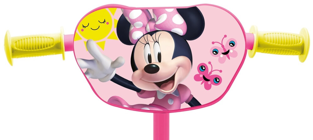 Hulajnoga dla dzieci DISNEY Myszka Minnie kierownica standardowa antyposlizgowe uchwyty miekki material regulowana wysokosc w zakresie od 56,5 do 63 cm plakietka kolorowa z Myszka Minnie