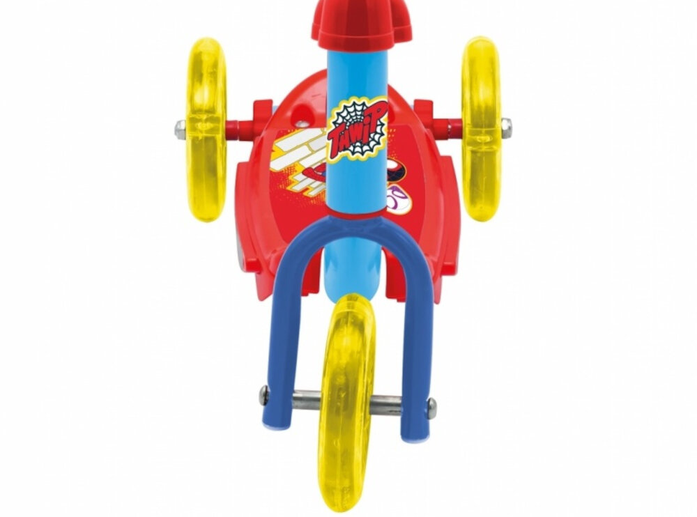 Hulajnoga dla dzieci DISNEY Spidey i super-kumple 3 kolka rozmiar 120 mm jedno z przodu dwa z tylu stabilnosc z materiau PU lozyska klasy ABEC-5 odpowiednia przyczepnosc