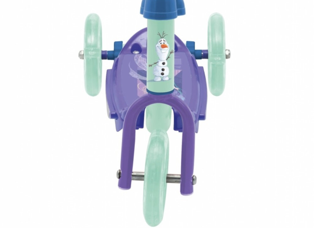 Hulajnoga dla dzieci DISNEY Kraina Lodu 2 3 kolka rozmiar 120 mm jedno z przodu dwa z tylu stabilnosc z materiau PU lozyska klasy ABEC-5 odpowiednia przyczepnosc