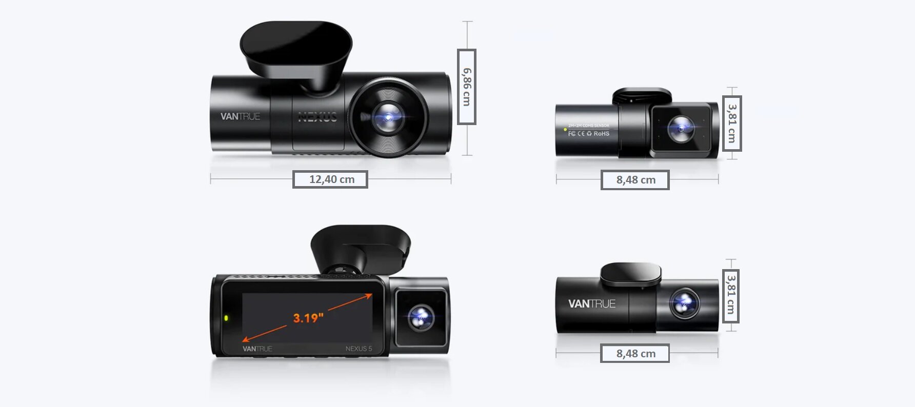 Wideorejestrator VANTRUE N5 - stabilny i trwały