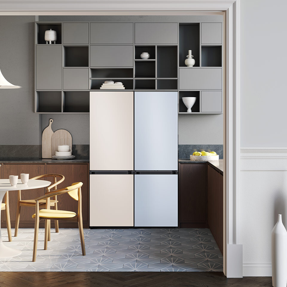 Do lodówki Samsung Bespoke o wysokości 1850 mm możesz dostawić chłodziarko-zamrażarkę, chłodziarkę lub zamrażarkę