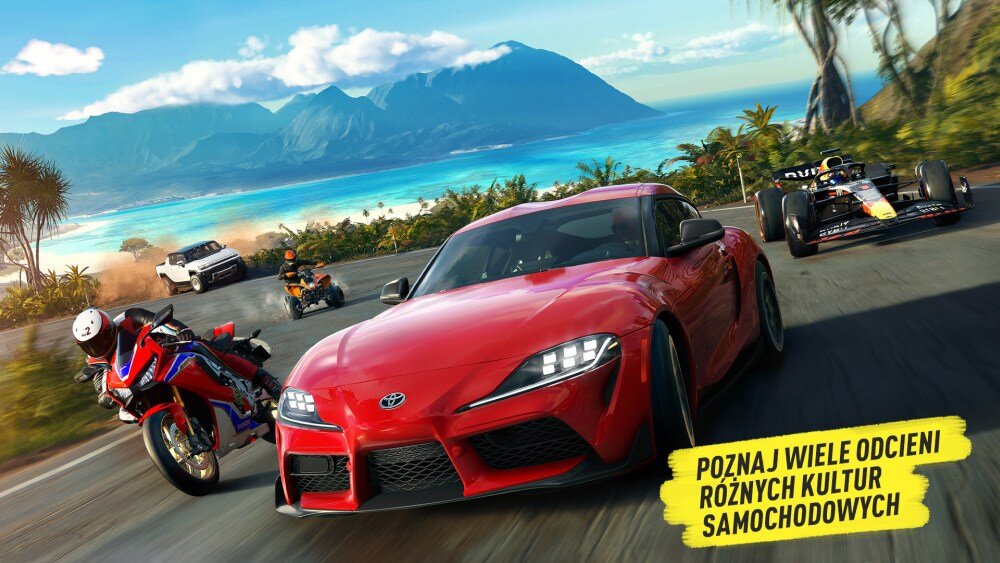 samochody, wyścigi, The Crew, The Crew 2, The Crew 3, TC3, The Crew Motorfest, TCM, Motorfest, sporty motoryzacyjne, kultura samochodowa, otwarty świat, Hawaje, Formuła 1, Forza Horizon, miłośnicy prędkości, NFS