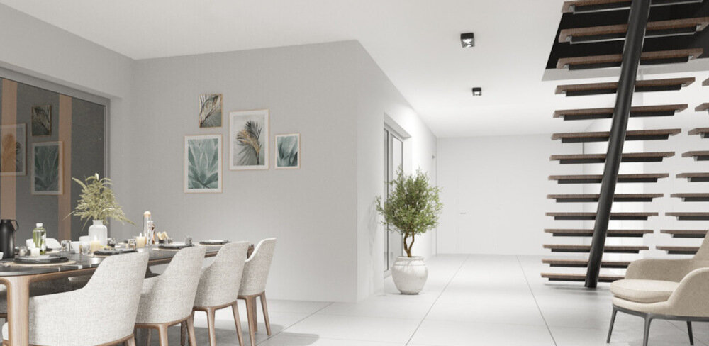 Lampa sufitowa punktowa KANLUX Stobi DLP 250-W Biały prosty intuicyjny montaz do sufitu kostka srubowa istniejaca instalacja elektryczna