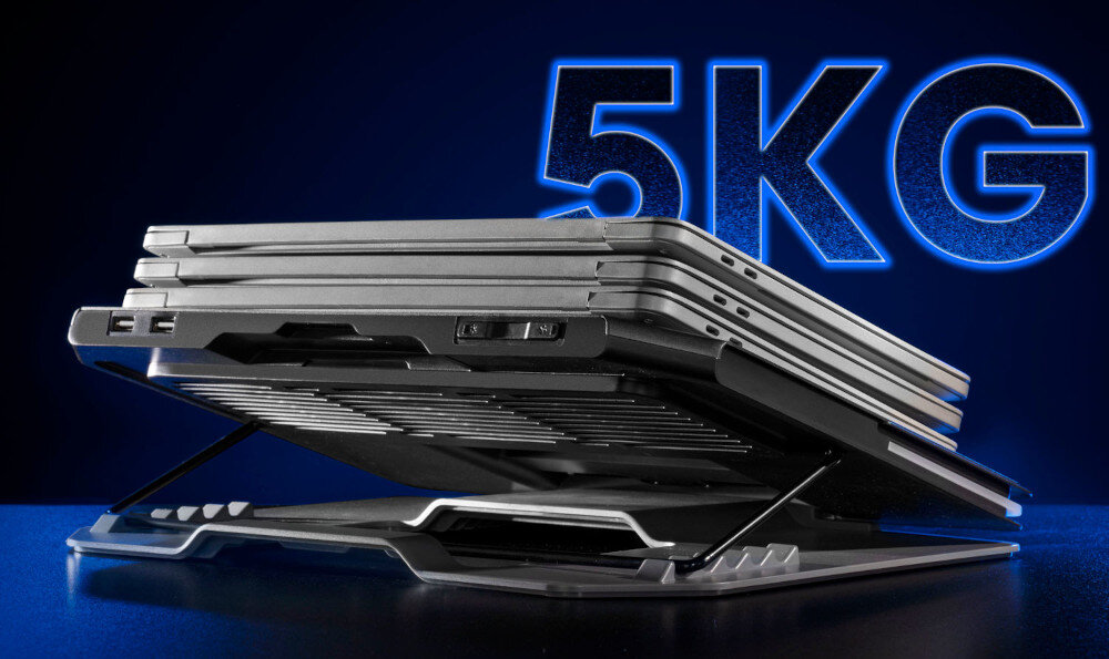 Podstawka chłodząca MOZOS LS5-RGB wytrzymałość udźwig wielkość