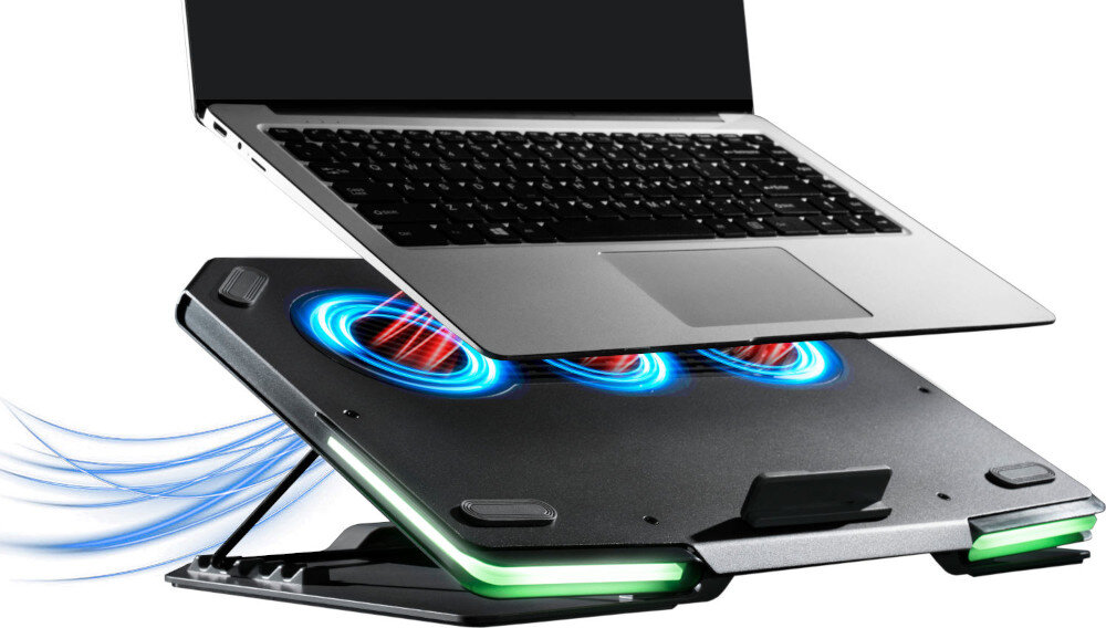 Podstawka chłodząca MOZOS LS5-RGB chłodzenie wentylatory średnica prędkość