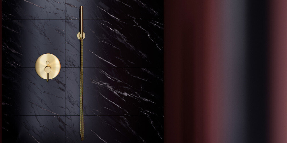 SYSTEM PRYSZNICOWY OMNIRES SYSY19GLB Y ZŁOTY SZCZOTKOWANY Ceramiczna głowica regulacja precyzja