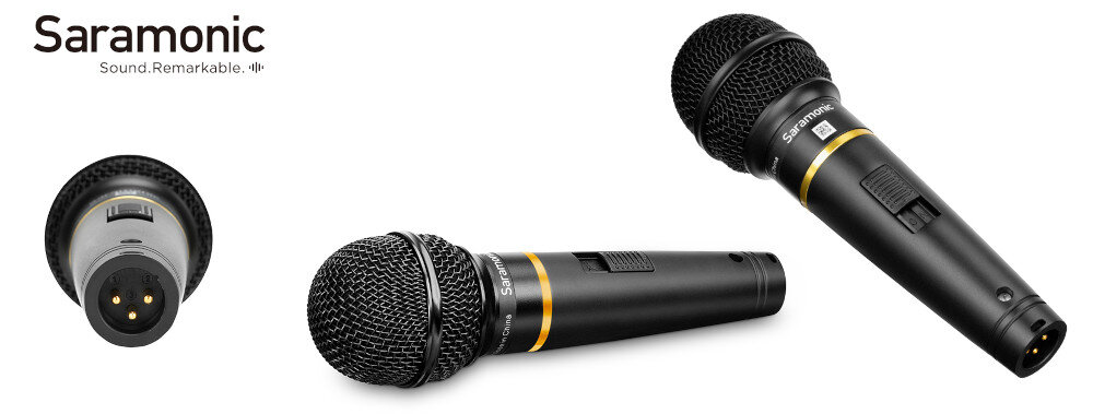 Mikrofon SARAMONIC SR-MV58 złącze XLR kompatybilność miksery, interfejsy audio i systemy nagłośnieniowe