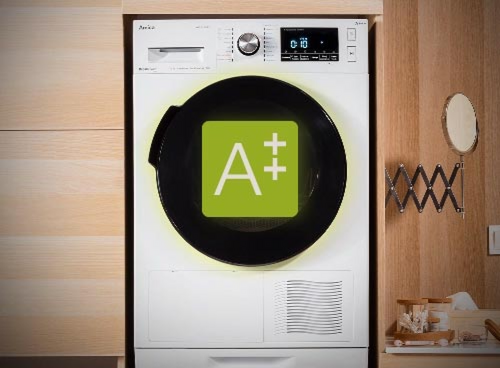Suszarka w pralni z zaznaczoną klasą energetyczną A++