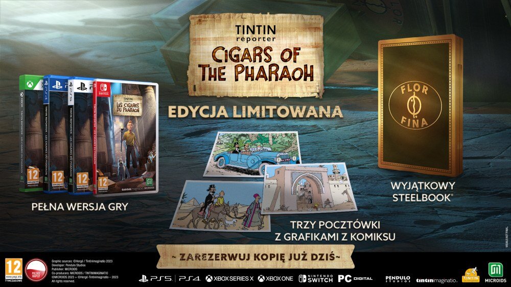 Tintin Reporter: Cigars of the Pharaoh - Edycja Limitowana edycja porywający świat mroczne sekrety grobowiec przygoda dziedzictwo akcja przygody rozgrywka