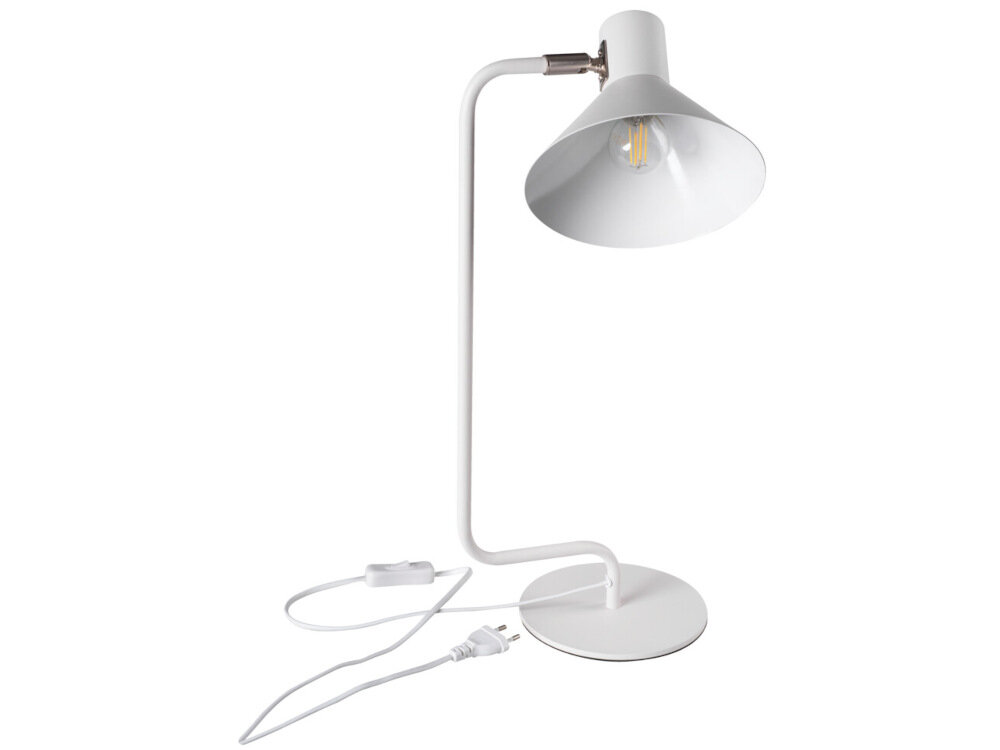 Lampka stołowa KANLUX Nedia E14 W Biały praktyczna stylowa oprawa oswietleniowa funkcjonalnosc elegancki design niewielka forma dodatek do roznych wnetrz