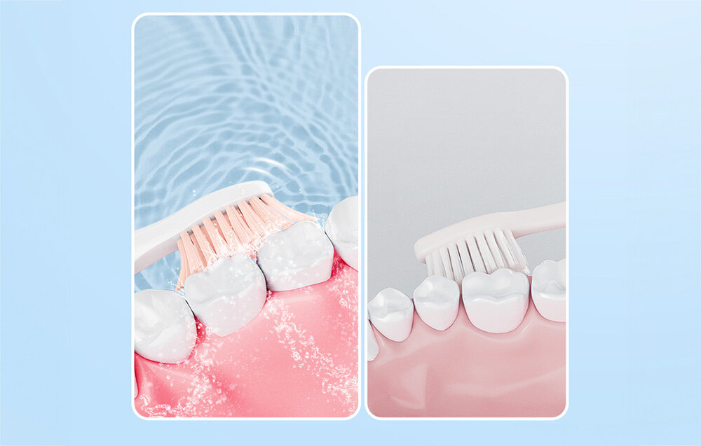 Szczoteczka soniczna BITVAE D2 Różowy eliminacja o 7 razy więcej zanieczyszczeń 5 trybów pracy inteligentny timer pilnuje czasu czyszczenia odporna na wodę IPX7 zestaw wymienne końcówki wygoda długotrwałe użytkowanie funkcja szybkiego ładowania komfort użytkowania