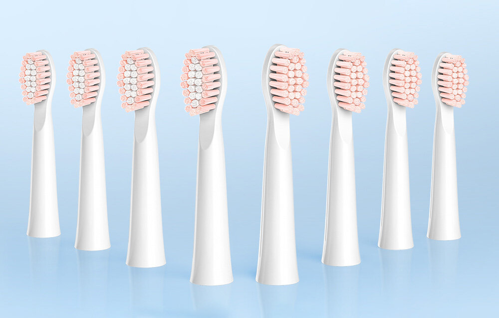 Szczoteczka soniczna BITVAE D2 Różowy 8 wymiennych końcówek wymiana końcówki co 3 miesiące higiena jamy ustnej zawsze na najwyższym poziomie 