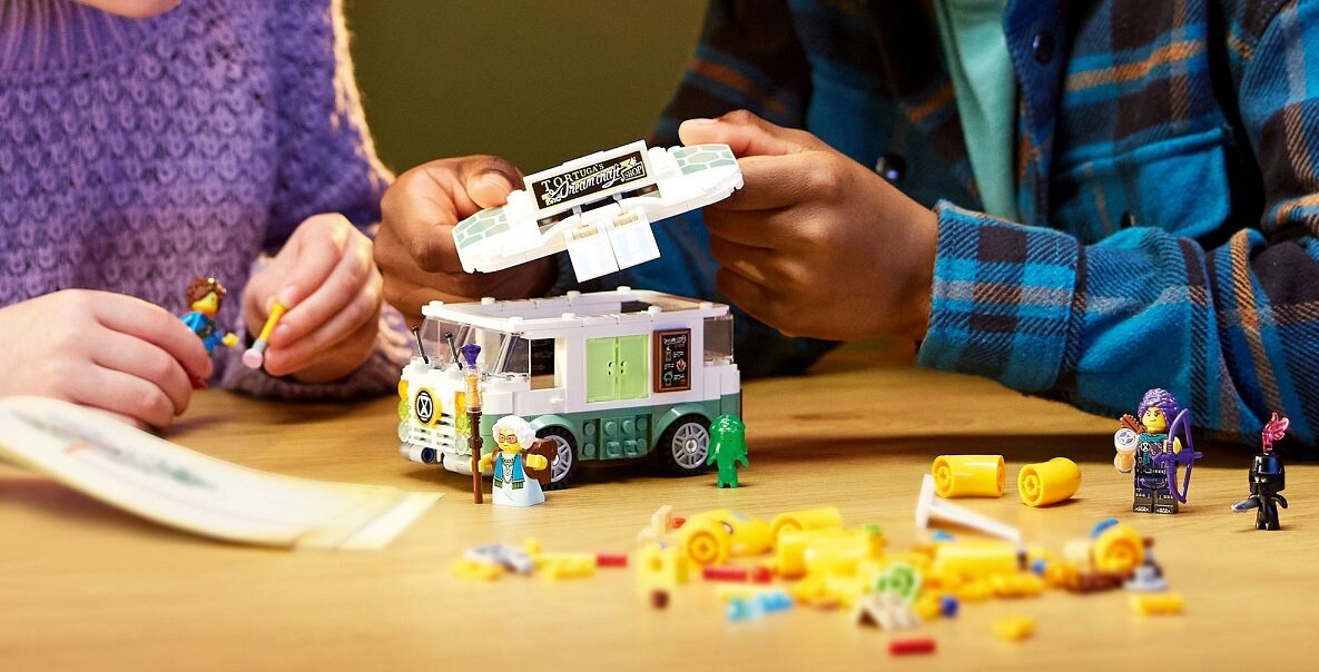 LEGO DREAMZzz Żółwia furgonetka pani Castillo 71456 dziecko kreatywność zabawa nauka rozwój klocki figurki minifigurki jakość tradycja konstrukcja nauka wyobraźnia role jakość bezpieczeństwo wyobraźnia budowanie pasja hobby funkcje instrukcja aplikacja LEGO Builder