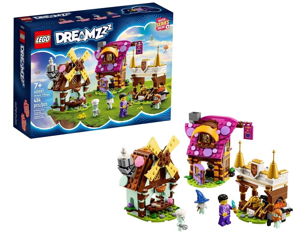 LEGO DREAMZzz Wioska marzeń 40657 dziecko kreatywność zabawa nauka rozwój klocki figurki minifigurki jakość tradycja konstrukcja nauka wyobraźnia role jakość bezpieczeństwo wyobraźnia budowanie pasja hobby funkcje instrukcja aplikacja LEGO Builder