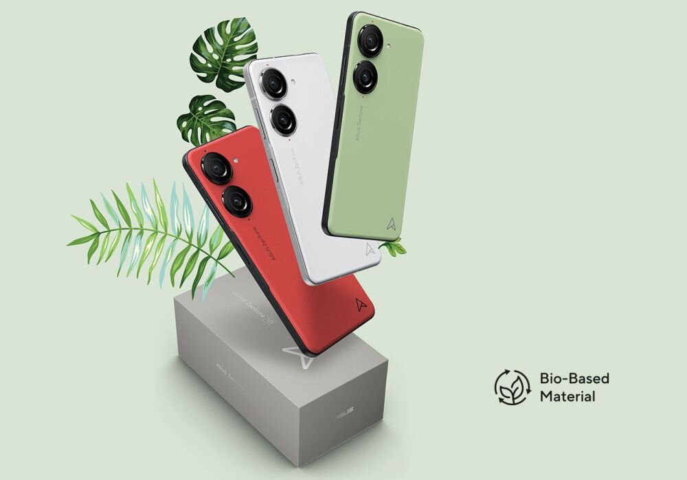 Smartfon ASUS ZenFone 10   ekran bateria aparat procesor ram pamięć pojemność rozdzielczość zdjęcia filmy opis dane cechy blokady system łączność wifi bluetooth obudowa szkło odporność porty muzyka transfer sieć przekątna matryca waga czujniki oled amoled ips