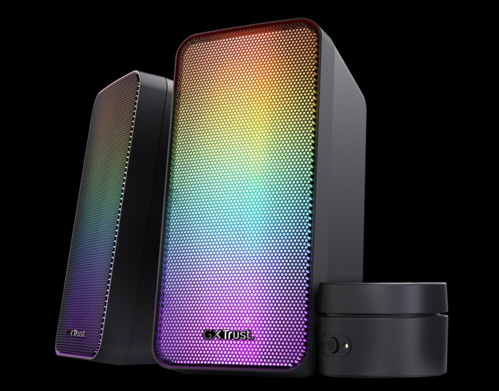Głośniki TRUST GXT 611 Wezz oświetlenie RGB preferencje użytkownik oświetlenie RGB LED użytkownik
