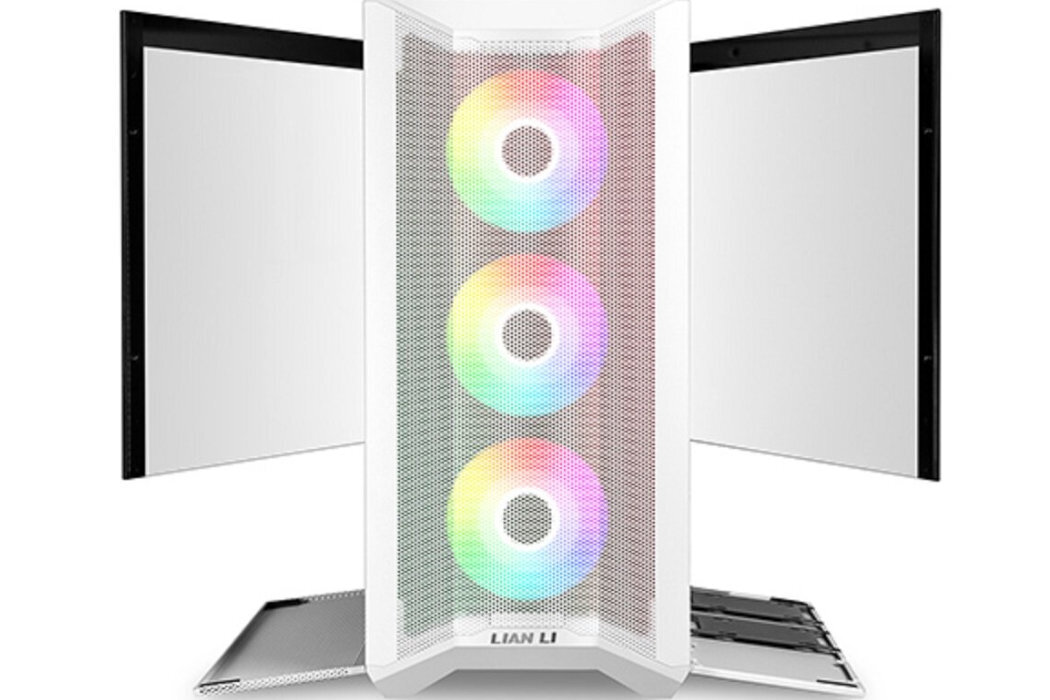 Obudowa LIAN LI Lancool II Mesh C RGB Snow Edition Filtry montaż aranżowania kabli panel
