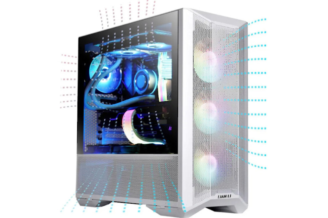 Obudowa LIAN LI Lancool II Mesh C RGB Snow Edition Filtry montaż aranżowania kabli panel