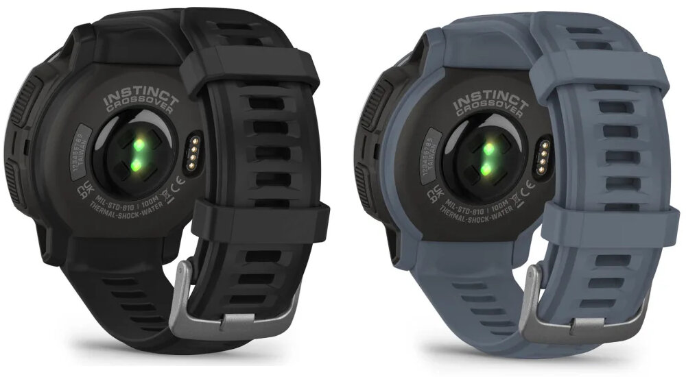 Smartwatch Garmin instinct crossover ekran bateria czujniki zdrowie sport pasek ładowanie pojemność rozdzielczość łączność sterowanie krew puls rozmowy smartfon aplikacja