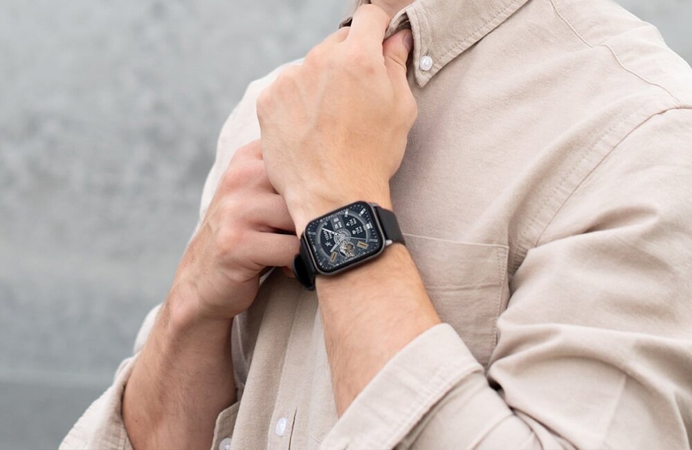 Smartwatch MAXCOM FW25 Arsen Pro ekran bateria czujniki zdrowie sport pasek ładowanie pojemność rozdzielczość łączność sterowanie krew puls rozmowy smartfon aplikacja