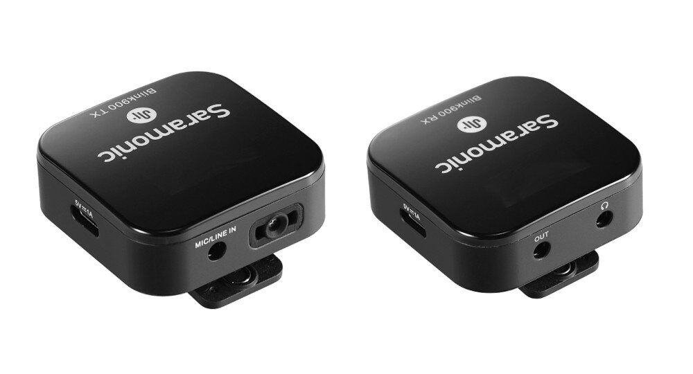 System bezprzewodowy SARAMONIC Blink900 B1 wyświetlacze LCD bieżące parametry transmisji funkcji mute 200 m