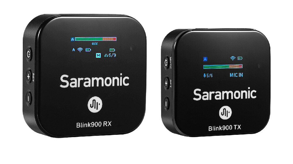 System bezprzewodowy SARAMONIC Blink900 B1 monitorowane na bieżąco mini Jack 3,5 mm do wpięcia słuchawek