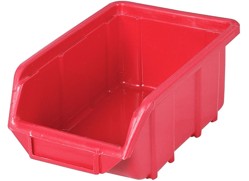 Pojemnik magazynowy PATROL Ecobox Mały Czerwony skosem widoczny środek