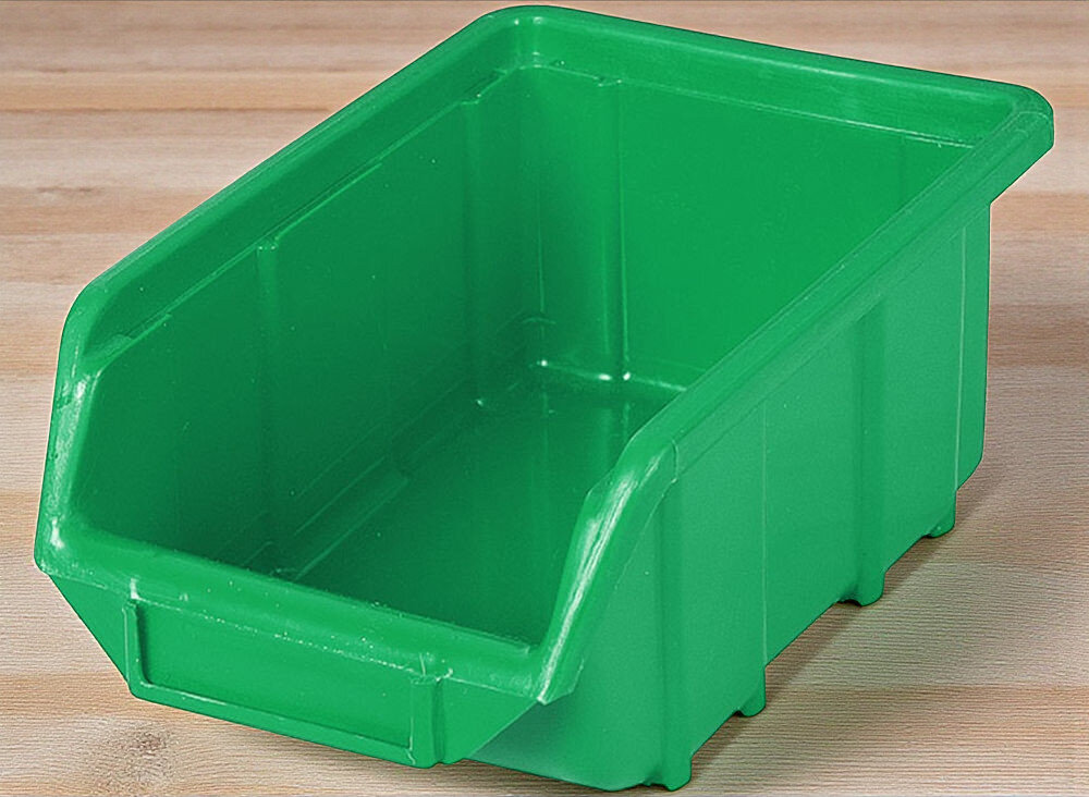 Pojemnik magazynowy PATROL Ecobox Mały Zielony na drewnianym blacie