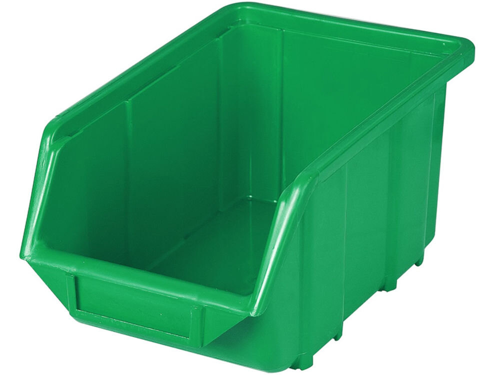 Pojemnik magazynowy PATROL Ecobox Średni Zielony skosem widoczny środek