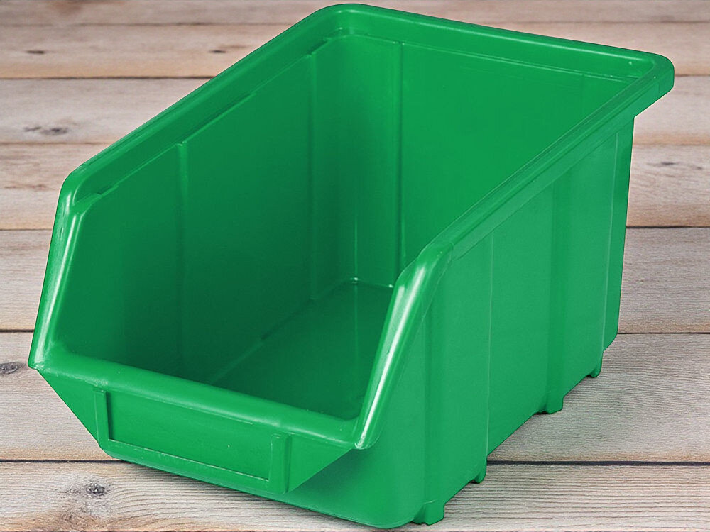 Pojemnik magazynowy PATROL Ecobox Duży Zielony na drewnianym blacie