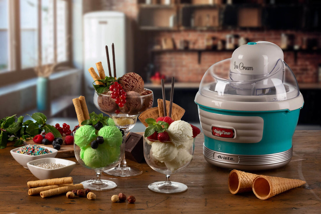 Maszynka do lodów ARIETE 643/00 Gelato Party Kompaktowy rozmiar styl lata 50 kolekcja